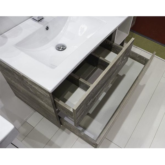 Тумба подвесная с раковиной Comforty Турин 90L см, дуб бежевый фото 7