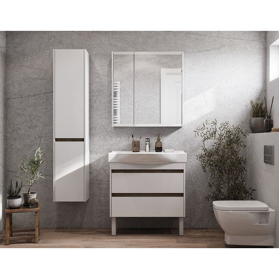 Пенал подвесной Акватон Нортон 34 см 1A249403NT01L, белый/дуб эндгрейн фото 7