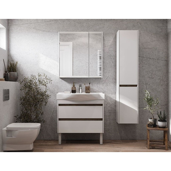 Тумба подвесная с раковиной Акватон Нортон 80 см 1A2489K0NT010, белый/дуб эндгрейн - 12 Тумба подвесная с раковиной Акватон Нортон 80 см 1A2489K0NT010, белый/дуб эндгрейн фото 12