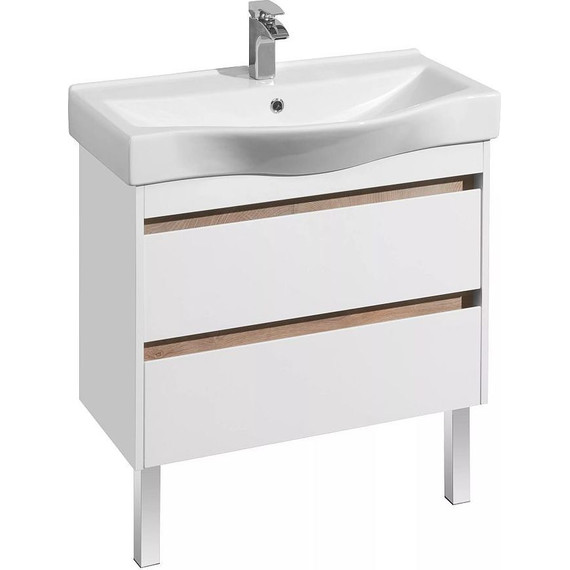 Тумба подвесная с раковиной Акватон Нортон 80 см 1A2489K0NT010, белый/дуб эндгрейн - 4 Тумба подвесная с раковиной Акватон Нортон 80 см 1A2489K0NT010, белый/дуб эндгрейн фото 4
