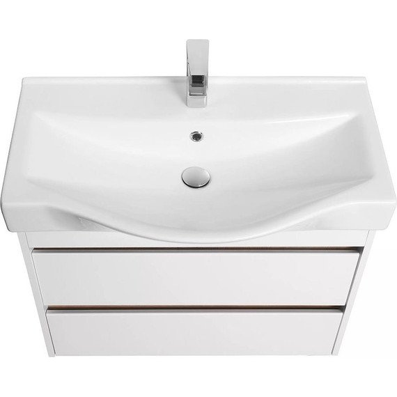 Тумба подвесная с раковиной Акватон Нортон 80 см 1A2489K0NT010, белый/дуб эндгрейн - 5 Тумба подвесная с раковиной Акватон Нортон 80 см 1A2489K0NT010, белый/дуб эндгрейн фото 5