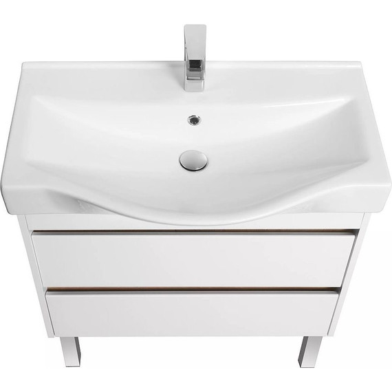 Тумба подвесная с раковиной Акватон Нортон 80 см 1A2489K0NT010, белый/дуб эндгрейн - 6 Тумба подвесная с раковиной Акватон Нортон 80 см 1A2489K0NT010, белый/дуб эндгрейн фото 6