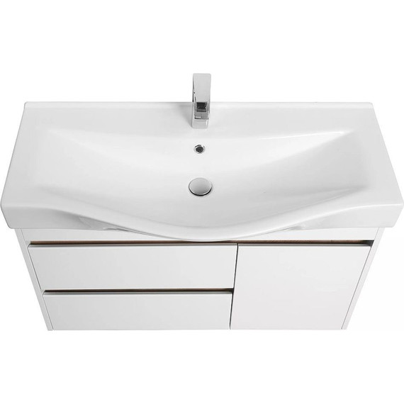 Тумба подвесная с раковиной Акватон Нортон 100 см 1A2490K0NT010, белый/дуб эндгрейн - 3 Тумба подвесная с раковиной Акватон Нортон 100 см 1A2490K0NT010, белый/дуб эндгрейн фото 3