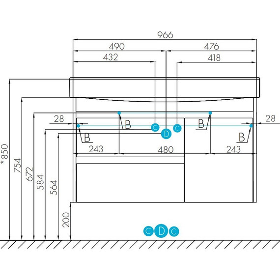 Тумба подвесная с раковиной Акватон Нортон 100 см 1A2490K0NT010, белый/дуб эндгрейн - 9 Тумба подвесная с раковиной Акватон Нортон 100 см 1A2490K0NT010, белый/дуб эндгрейн фото 9