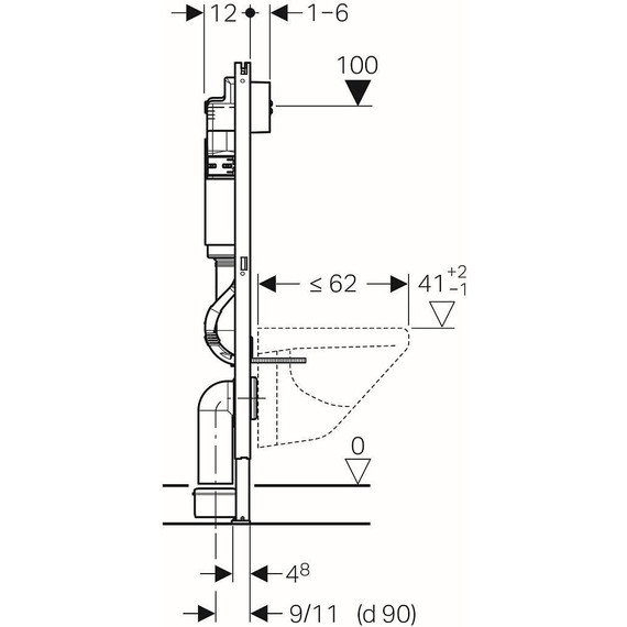 Инсталляция для подвесного унитаза Geberit Duofix Delta 458.124.21.1 3 в 1 фото 4