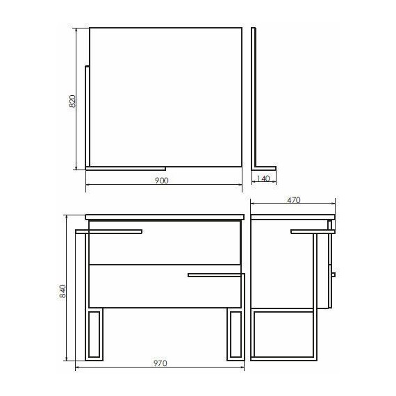 Зеркало Comforty Дюссельдорф 90 см, дуб дымчатый - 6 Зеркало Comforty Дюссельдорф 90 см, дуб дымчатый фото 6