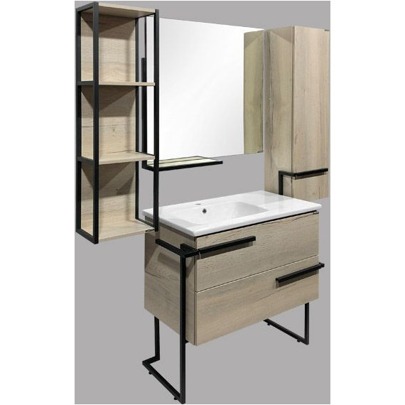 Зеркало Comforty Дюссельдорф 90 см, дуб дымчатый - 5 Зеркало Comforty Дюссельдорф 90 см, дуб дымчатый фото 5