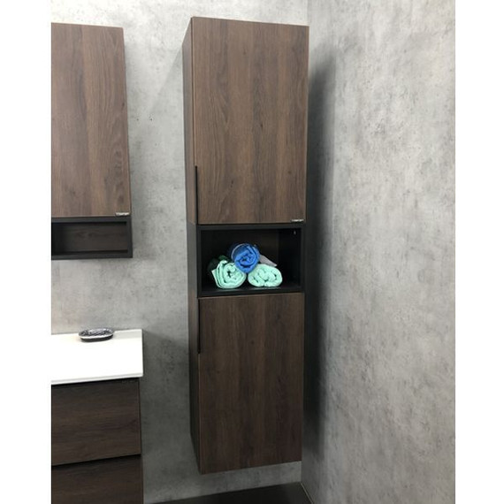 Пенал подвесной Comforty Франкфурт 40 см, дуб шоколадно-коричневый фото 11