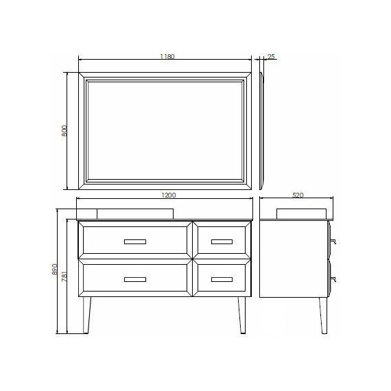 Зеркало Comforty Империя 120 см, белый фото 3