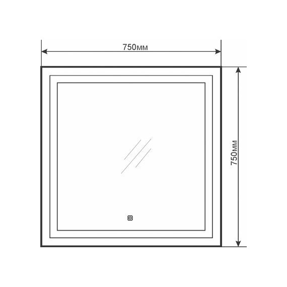 Зеркало Comforty Квадрат 75 см фото 3