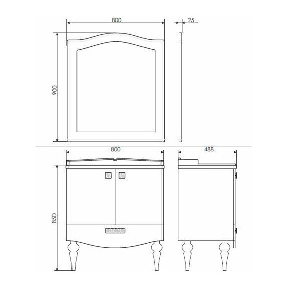 Зеркало Comforty Монако 80 см, белый фото 3