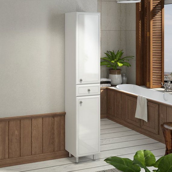 Пенал напольный Comforty Сочи 35 см, белый фото 9