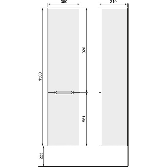 Пенал подвесной Jorno Modul 35 см Mоl.04.150/P/W, белый - 6 Пенал подвесной Jorno Modul 35 см Mоl.04.150/P/W, белый фото 6
