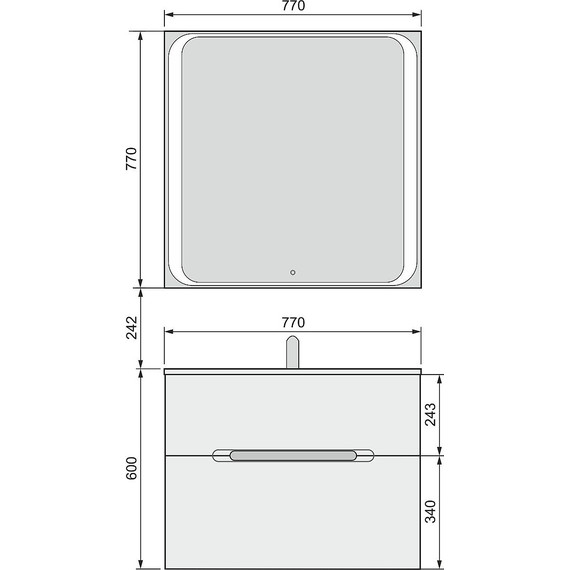 Зеркало Jorno Modul 80 см Mоl.02.77/W фото 4