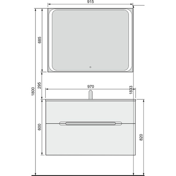 Зеркало Jorno Modul 100 см Mоl.02.92/W фото 5