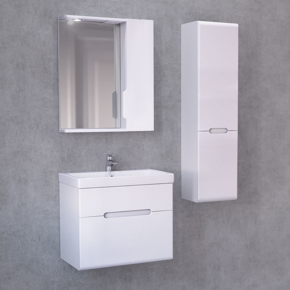 Пенал подвесной Jorno Moduo Slim 33 см Mod.04.115/P/W, белый фото 2