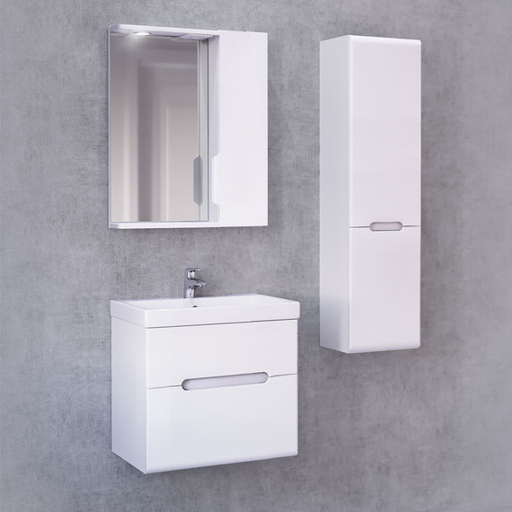 Пенал подвесной Jorno Moduo Slim 33 см Mod.04.115/P/W, белый фото 3