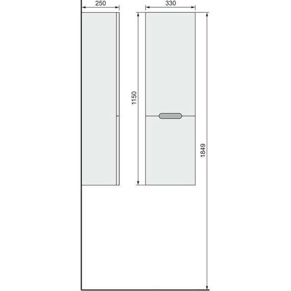 Пенал подвесной Jorno Moduo Slim 33 см Mod.04.115/P/W, белый фото 4
