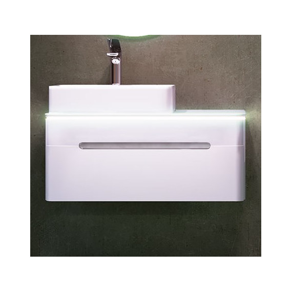 Тумба подвесная с раковиной Jorno Shine 90 см Shi.01.90/P/W, белый фото 4