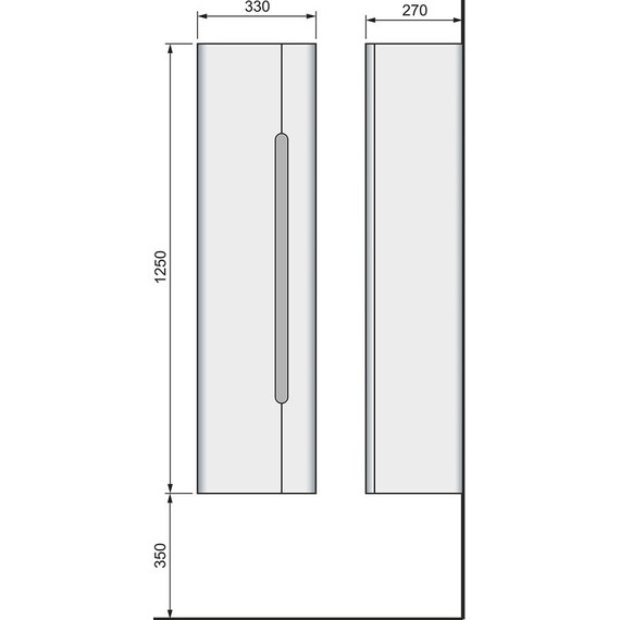Пенал подвесной Jorno Shine 33 см Shi.04.125/P/W, белый фото 6
