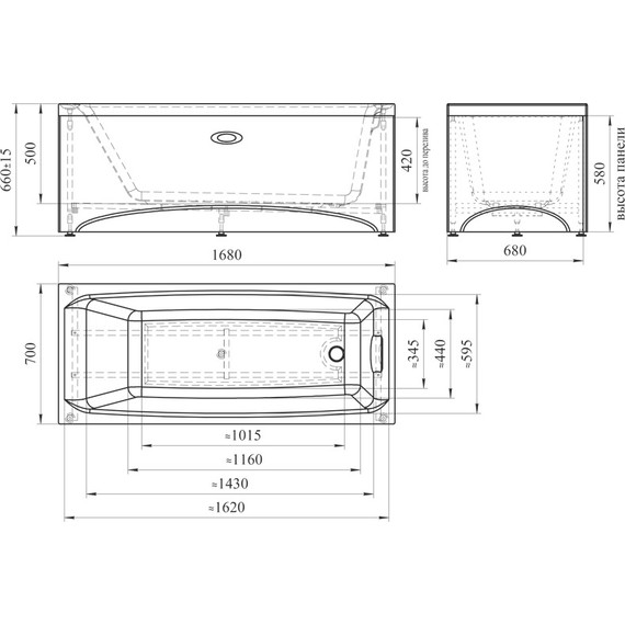 Ванна акриловая Радомир Веста 168x70 см (в комплекте каркас), Размер - мм: 1700х700 - 11 Ванна акриловая Радомир Веста 168x70 см (в комплекте каркас), Размер - мм: 1700х700 фото 11