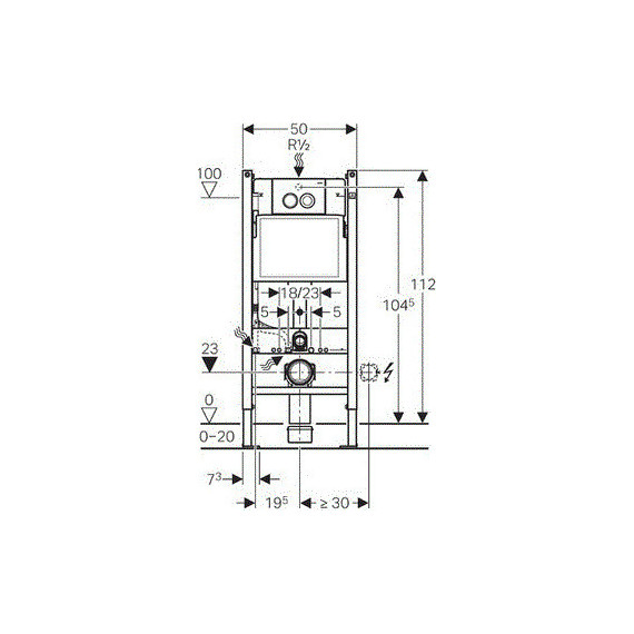 Инсталляция для подвесного унитаза Geberit Duofix Delta Платтенбау 458.122.21.1 4 в 1 фото 5