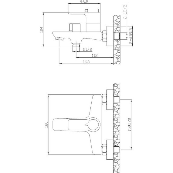 Смеситель для ванны BelBagno ANCONA-VASM-CRM фото 2