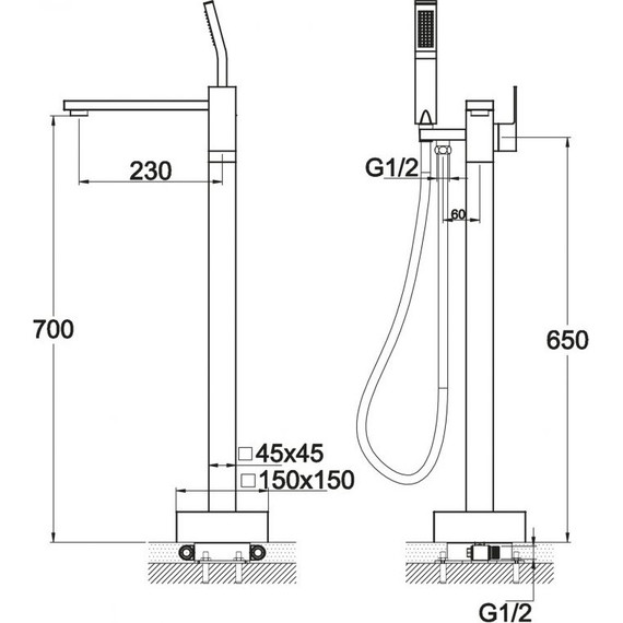 Смеситель для ванны BelBagno Arlie ARL-FMT-CRM - 2 Смеситель для ванны BelBagno Arlie ARL-FMT-CRM фото 2