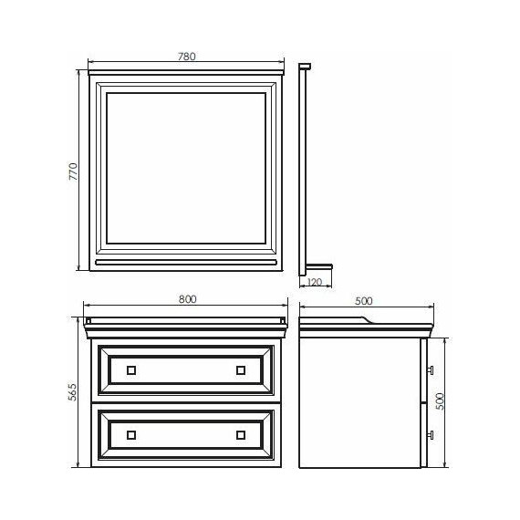 Зеркало Comforty Феррара 80 см, белый фото 7