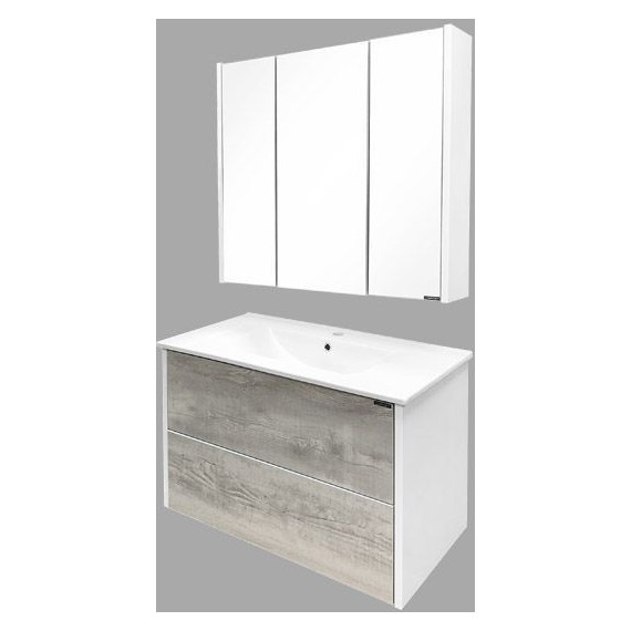 Зеркало-шкаф Comforty Женева 90 см, дуб белый - 6 Зеркало-шкаф Comforty Женева 90 см, дуб белый фото 6