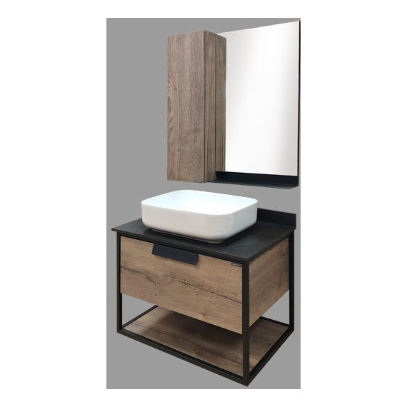 Зеркало-шкаф Comforty Кёльн 75 см, дуб тёмный - 7 Зеркало-шкаф Comforty Кёльн 75 см, дуб тёмный фото 7