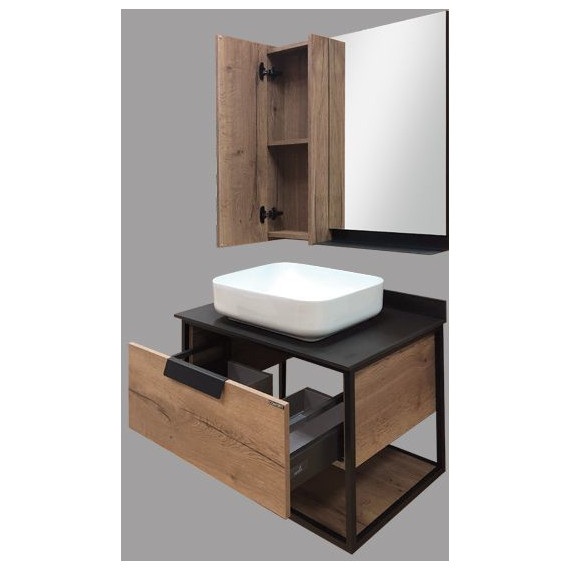 Зеркало-шкаф Comforty Кёльн 75 см, дуб тёмный - 8 Зеркало-шкаф Comforty Кёльн 75 см, дуб тёмный фото 8