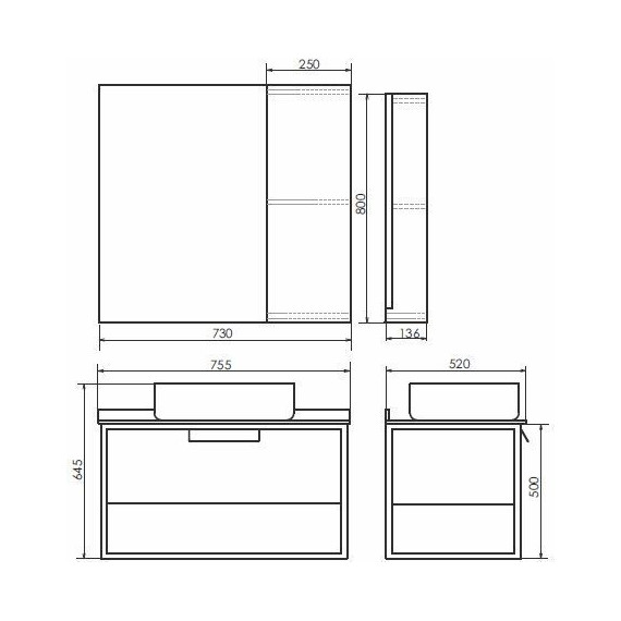 Зеркало-шкаф Comforty Кёльн 75 см, дуб тёмный - 9 Зеркало-шкаф Comforty Кёльн 75 см, дуб тёмный фото 9