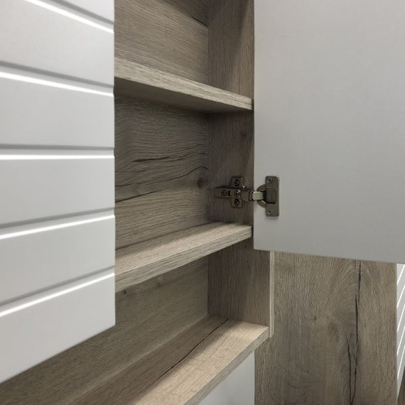 Зеркало-шкаф Comforty Клеон 60 см, дуб дымчатый фото 5