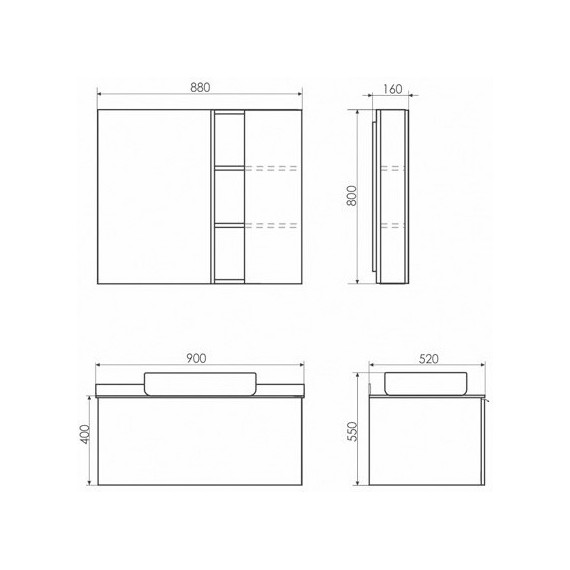 Зеркало-шкаф Comforty Милан 90 см, белый - 6 Зеркало-шкаф Comforty Милан 90 см, белый фото 6