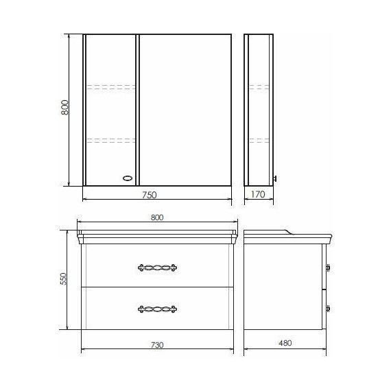 Зеркало-шкаф Comforty Неаполь 75 см, белый фото 7