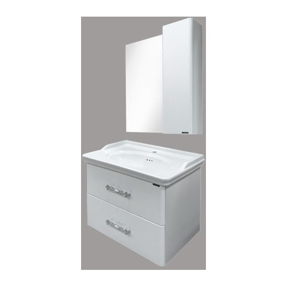 Зеркало-шкаф Comforty Неаполь 75 см, белый фото 5