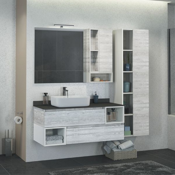 Зеркало-шкаф Comforty Прага 120 см, дуб белый фото 2