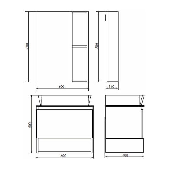 Зеркало-шкаф Comforty Прага 60 см, дуб белый - 6 Зеркало-шкаф Comforty Прага 60 см, дуб белый фото 6