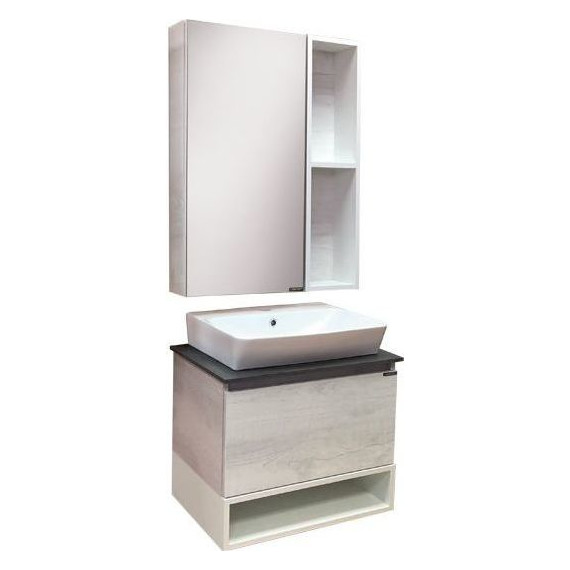 Зеркало-шкаф Comforty Прага 60 см, дуб белый - 3 Зеркало-шкаф Comforty Прага 60 см, дуб белый фото 3