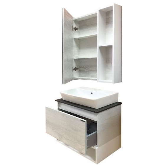 Зеркало-шкаф Comforty Прага 60 см, дуб белый - 4 Зеркало-шкаф Comforty Прага 60 см, дуб белый фото 4