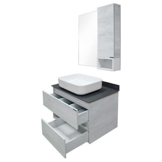 Зеркало-шкаф Comforty Прага 75 см, дуб белый фото 4