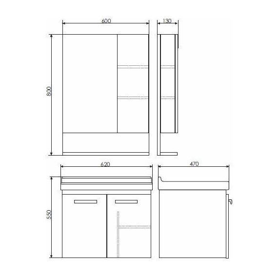 Зеркало-шкаф Comforty Рига 60 см, дуб сонома фото 7