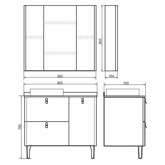 Зеркало-шкаф Comforty Сорренто 90 см, светло-серый фото 4