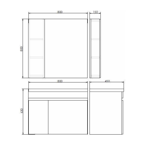 Зеркало-шкаф Comforty Тромсе 80 см, дуб сонома фото 10