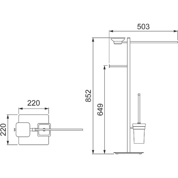 Стойка с держателем и ёршиком Timo Selene 10085/00 - 5 Стойка с держателем и ёршиком Timo Selene 10085/00 фото 5