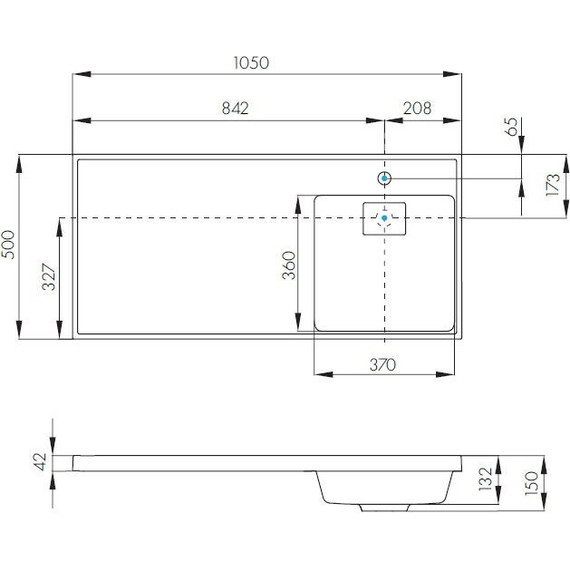 Раковина над стиральной машиной Акватон Лондри 105 см 1A72223KLH010 (раковина справа) фото 7