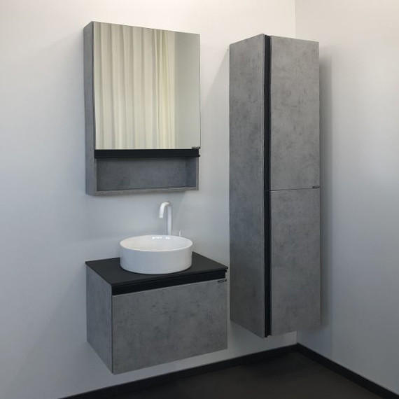 Зеркало-шкаф Comforty Эдинбург 60 см, бетон светлый фото 7