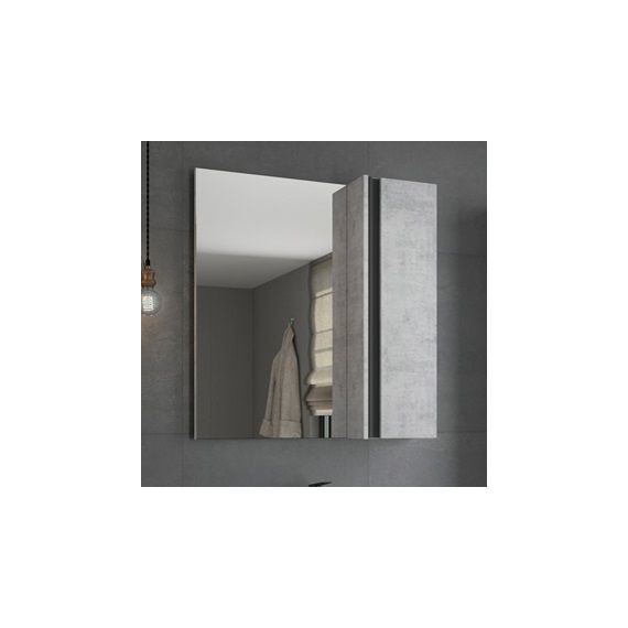Зеркало-шкаф Comforty Эдинбург 75 см, бетон светлый фото 