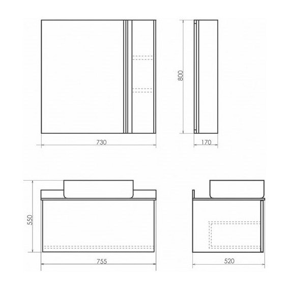Зеркало-шкаф Comforty Эдинбург 75 см, бетон светлый - 8 Зеркало-шкаф Comforty Эдинбург 75 см, бетон светлый фото 8